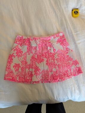 Lilly Pulitzer Pink Printed Pleated Mini Skirt
